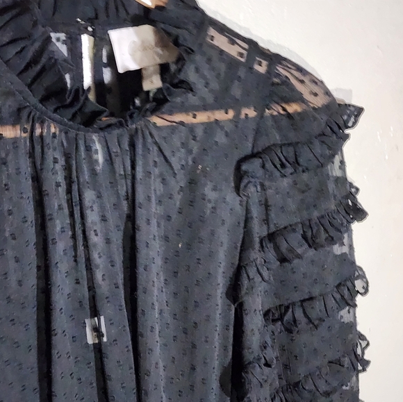 Cleobella Black Ruffled Long Sleeve Dress - Picture 5 of 5